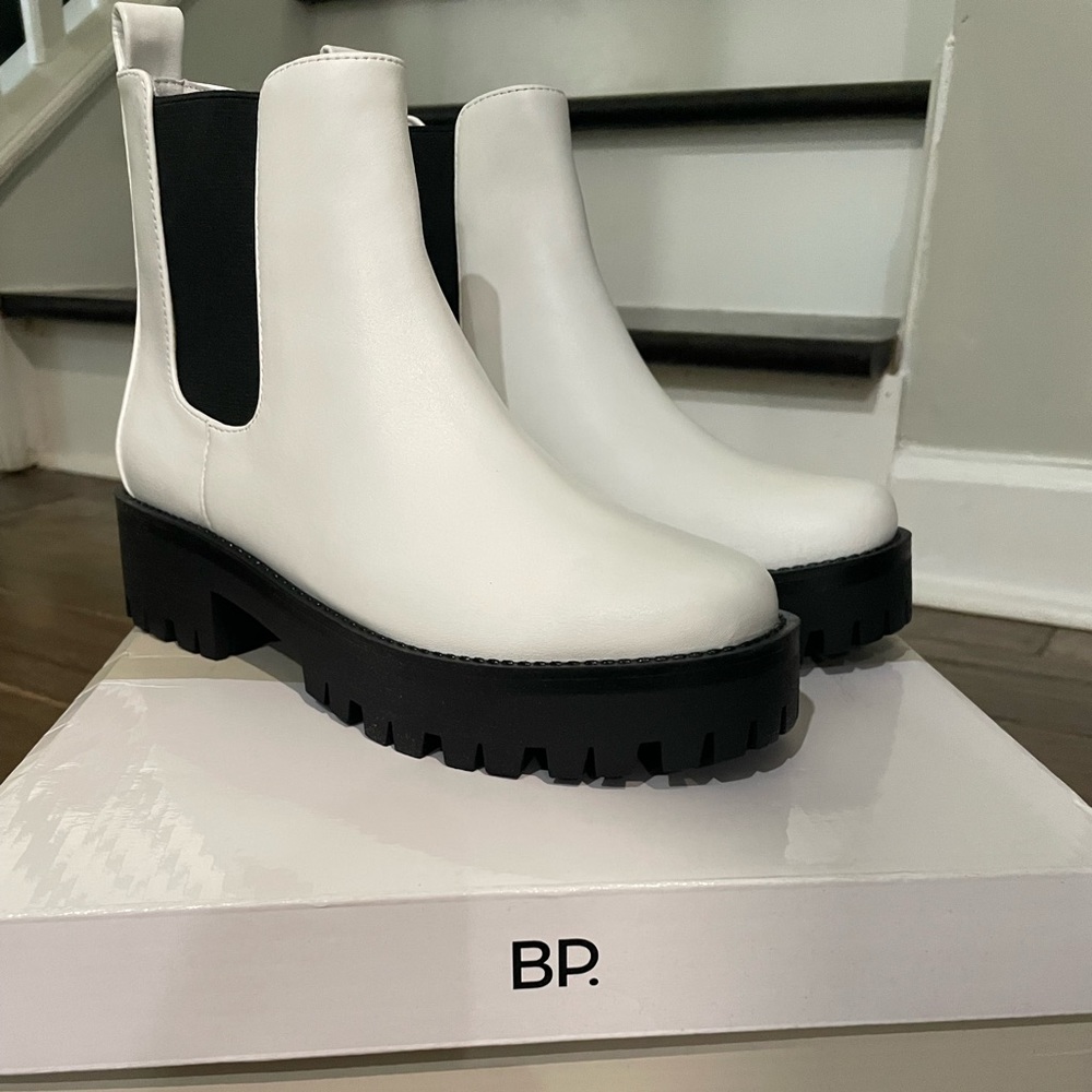 BP White Chelsea Boots